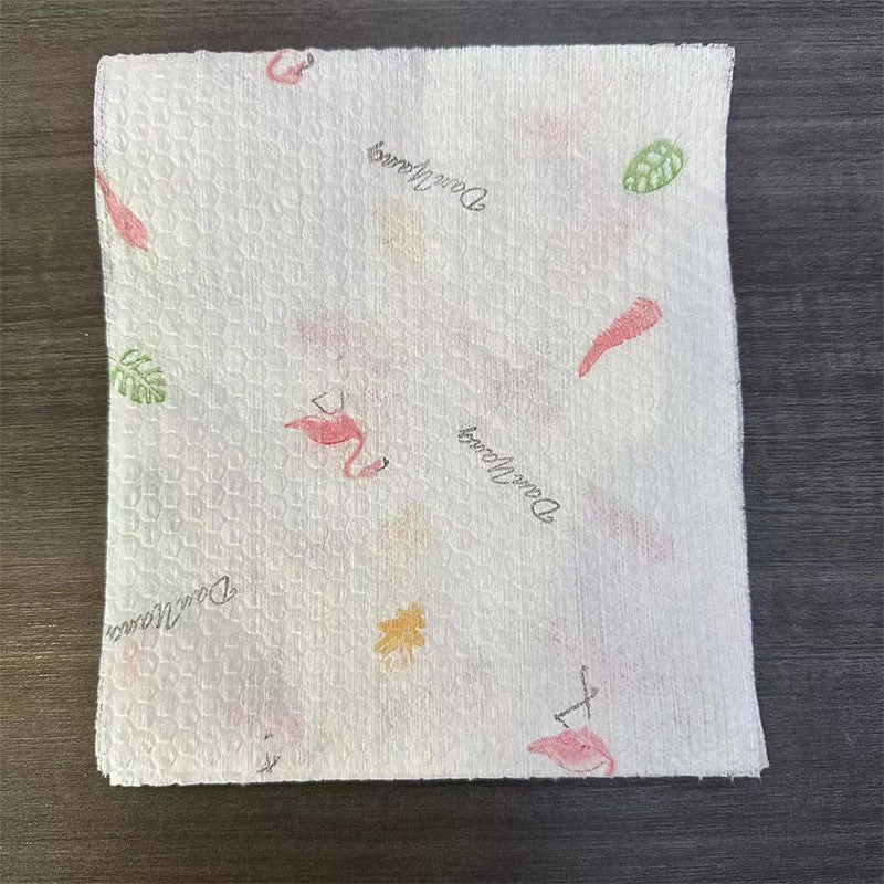 Lazy Rag Printed Kitchen Non-Woven Wet And Dry Household Rag Disposable Non-Woven Thickened Kitchen Rag - Image 1